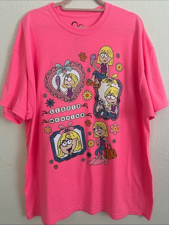 Disney Tops - Disney Woman’s Neon Pink Lizzie McGuire Graphic Tee